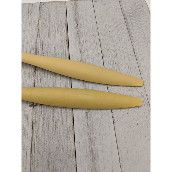 Tupperware #2 Harvest Gold Lot of 2 Salad Spoons Sporks Serving Utensil 12" - Picture 5 of 7